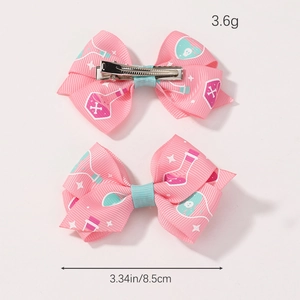 Halloween butterfly hair clips set with skull and potion patterns on white background