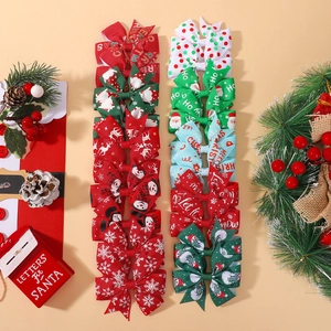 Ensemble de Barrettes à Cheveux de Noël Nœud Flocon de Neige Renne pour Filles Ruban Gros-Grain Accessoires de Coiffure
