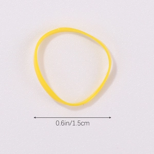 Yellow high elasticity mini hair elastic band with 0.6 inch diameter for hairstyles