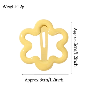 Barrette à cheveux jaune en forme de fleur pour enfants avec mesure de 3 cm