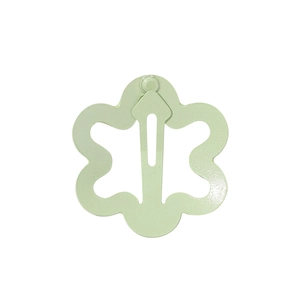 Jolie barrette à cheveux fleur vert clair en métal avec finition mate pour filles