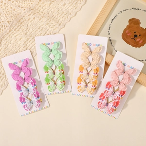 Buntes Tüll-Schmetterling-Haarklammer-Set mit Strasssteinen auf Displaykarten