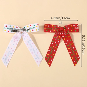 Noeuds de Noël pour cheveux avec texte Merry Christmas et motifs à pois colorés