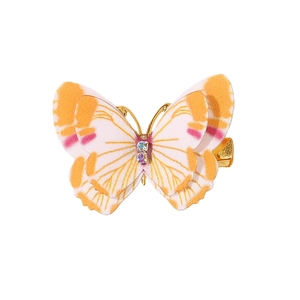 3D-Schmetterling-Haarspange mit zweilagigen Tüllflügeln und funkelnden bunten Strasssteinen