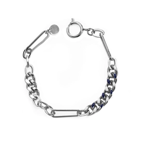 Hip Hop Titaniumstaal Cubaanse Schakel Armband Voor Mannen Vrouwen Gesplitste Paperclip Ketting Blauw Emaille Mode Sieraden Cadeau