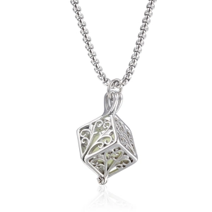 Hip Hop Luminous Tree Of Life Stainless Steel Necklace For Men Women Geometric Hollow Cube Pendant Glowing Jewelry Gift