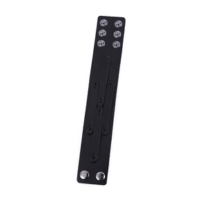Retro black leather wide bracelet for women and men with adjustable metal snap buttons
