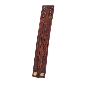 Vintage Wide Leather Bracelet Adjustable Alloy Snap Button Punk Bangle Retro Wristband For Men Women Unisex Jewelry Accessories