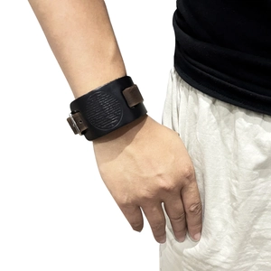 Nordic Viking leather bracelet featuring vintage compass design with adjustable metal buckles