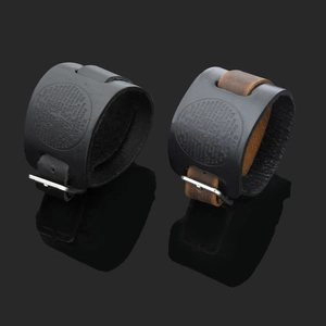 Nordic Viking leather bracelet with vintage compass and engraved scriptures for men