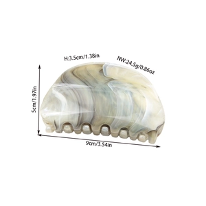 Minimalist marble pattern hair claw clip for women, size 9cm length and 3.5cm height