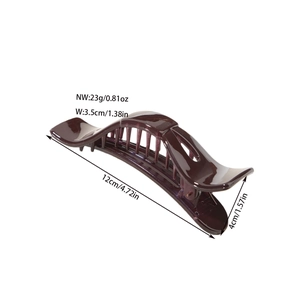 Grande pince à cheveux bordeaux pour cheveux épais, pince crabe en résine de 12 cm de long