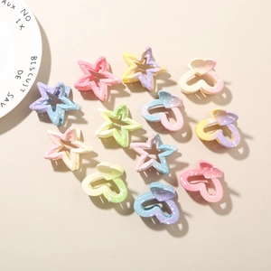 Lot de 12 pinces à cheveux dégradées en forme d'étoile et de cœur aux couleurs mates