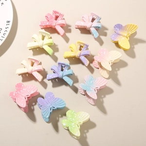 Lot de pinces à cheveux dégradées en forme de papillon avec couleurs pastel mates