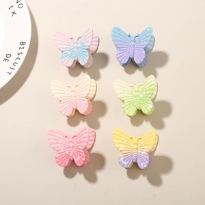 Lot de 6 pinces à cheveux papillon aux couleurs dégradées avec texture mate givrée