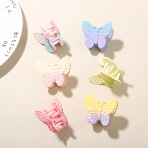 Lot de 6 pinces à cheveux papillon dégradées avec finition mate et motifs mouchetés