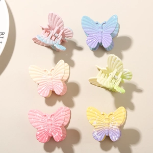 Détails de 6 pinces à cheveux papillon dégradées avec finition mate et mouchetures