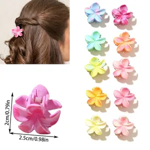 Petite Pince à Cheveux Fleur de Frangipanier pour Femme Dégradé en Plastique Accessoires Cheveux de Plage Été