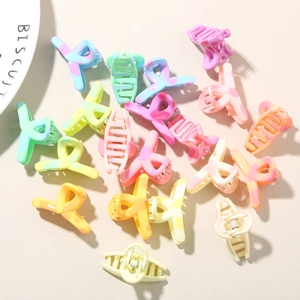 Colorful 3cm macaron marble hair claw clips set for women and girls styling