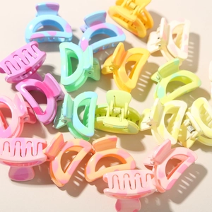 Lot de mini pinces à cheveux de 2,5 cm colorées motif marbre et clips macarons