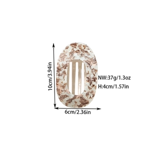 Large acetate hair claw clip with brown marble pattern measuring 10x6cm for women