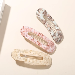 Lot de 3 barrettes géométriques en acétate avec textures marbrées et écailles de tortue