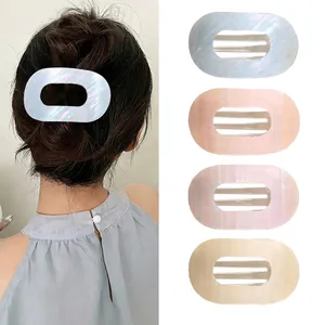 Pinces à Cheveux en Acétate de Cellulose Ovale Ajourée Effet Nacré Brillant Pinces à Cheveux Antidérapantes pour Femmes