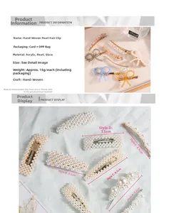 Détails de barrettes à perles faites main aux motifs de nœuds et formes géométriques