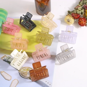 10-piece multi-colored rectangular hollow hair claw clips set for women and girls