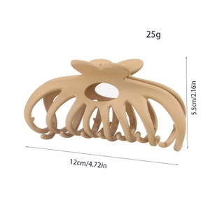 Matte beige Haarklammer Abmessungen mit 12cm Länge und 25g Gewicht im Detail