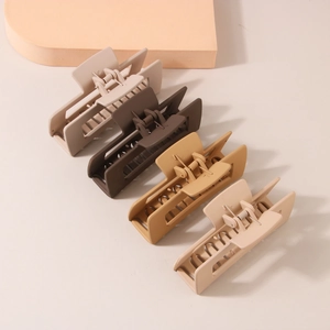 Vierer-Set große matte Haarklammern in Erdtönen wie Beige und Braun für dickes Haar