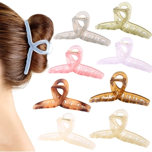Crisscross Hair Claw Clip For Women Matte Glossy Acrylic Shark Clip Simple Elegant Non-Slip Hair Catch Styling Accessory