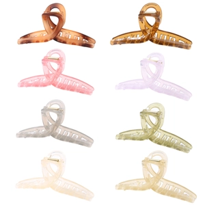 Lot de 8 grandes pinces à cheveux de 13 cm en résine colorée pour des coiffures élégantes