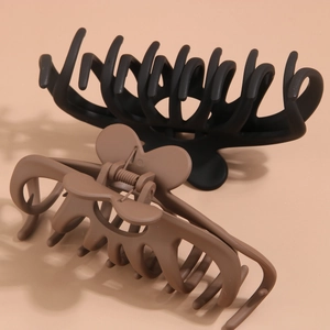 12cm large matte hair claw clips in black and brown colors for thick hair