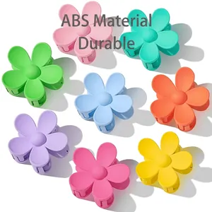 Lot de 8 pinces à cheveux fleur en plastique ABS mat résistant de couleurs variées