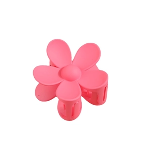Pince à cheveux fleur rose mat avec ressort métallique solide pour coiffure