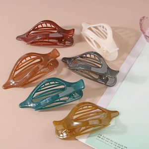 Grande Barrette à Cheveux Laquée pour Femmes Minimaliste Géométrique Creuse Accessoires de Coiffure Style Paresseux Français pour Quotidien
