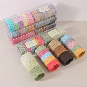 High Elasticity Cloth Scrunchies Hair Ties For Women Simple Style With Transparent Storage Box Daily Hair Accessories Gift