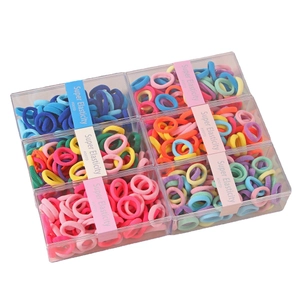 6-box set of colorful high-elasticity hair ties in assorted macaron and Morandi colors