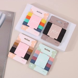 16-piece high elasticity 5.5cm hair tie set in four assorted color palettes on cards