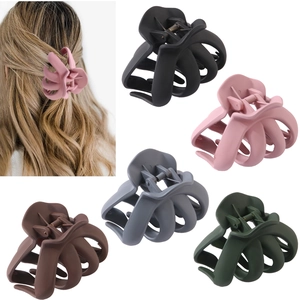 Grandes Pinces à Cheveux Pieuvre Mate Dépolie Plastique Géométrique Fixation Forte Barrettes Mode Accessoires Cheveux Femme