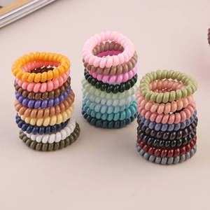 Minimalist colorful spiral hair ties set with high elasticity for ponytails