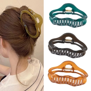 Molla per Capelli Grande a Forma di Nuvola per Donna Clip a Squalo a Onda Antiscivolo in Stile Coreano in PS Lucidato