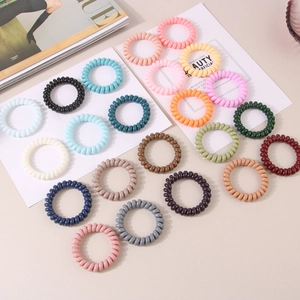 Multicolor telephone wire hair coils set with durable elastic spiral design for women