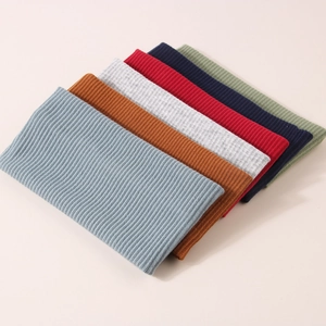Knitted ribbed wide headbands for women in multiple colors with elastic fabric texture