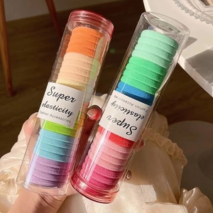 Secchiello da 30 elastici per capelli colorati senza cuciture e scrunchies morbidi