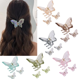 Transparente Schmetterling Haarklammern Elegante Acrylharz Haarnadeln Haifisch Clips Mode Haarschmuck Für Damen Mädchen