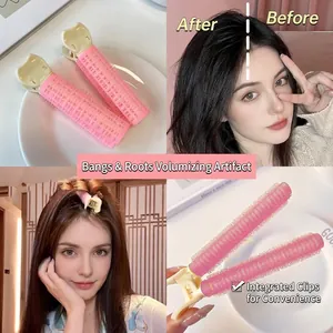 Set di 2 clip per capelli rosa per volumizzare le radici e frangia dall'aspetto naturale