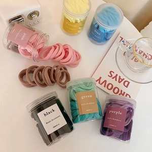 Élastiques à Cheveux sans Couture à Haute Élasticité pour Femmes Supports de Queue de Cheval Colorés Élastiques en Pot pour Filles Coiffure Quotidienne