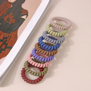 Lot de 9 chouchous cordon de téléphone mats aux couleurs variées et structure spirale